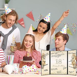 Carte de signature noire et or pour 18e anniversaire, livre d'or personnalisé de luxe pour fête d'anniversaire - Product Image 3