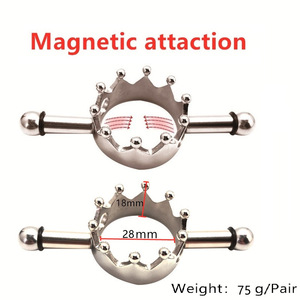 Uniek Ontwerp Dames Kettingloze Metalen Borstklem Kroonvormige Mini Size Sexy Magnetische Tepel Depressie Klem - Product Image 4