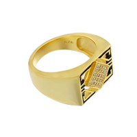 Mode Punk Vintage Bijoux Hommes Personnaliser Logo Dainty Prix Laiton Matériel Plaqué Or 5A Zircon Hiphop Style Anneaux