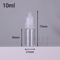 Bouteille compte-gouttes pour liquides E-Juice 10 ml PET transparente, bouteille en plastique 10 ml