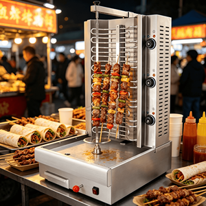 Máquina de Barbacoa Eléctrica Comercial con Brochetas Giratorias, Parrilla Automática sin Humo con Recubrimiento Electrolítico para Restaurantes y Servicios de Catering - Product Image 1