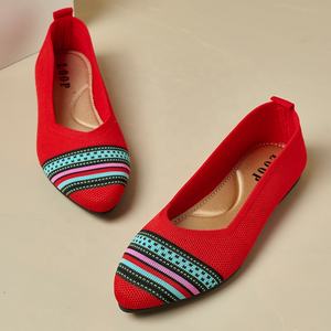 Bairuilun femmes Ballet chaussures plates tricot chaussures habillées bout pointu sans lacet <span class=keywords><strong>ballerines</strong></span> pour femme bas Wedge Support OEM - Product Image 1