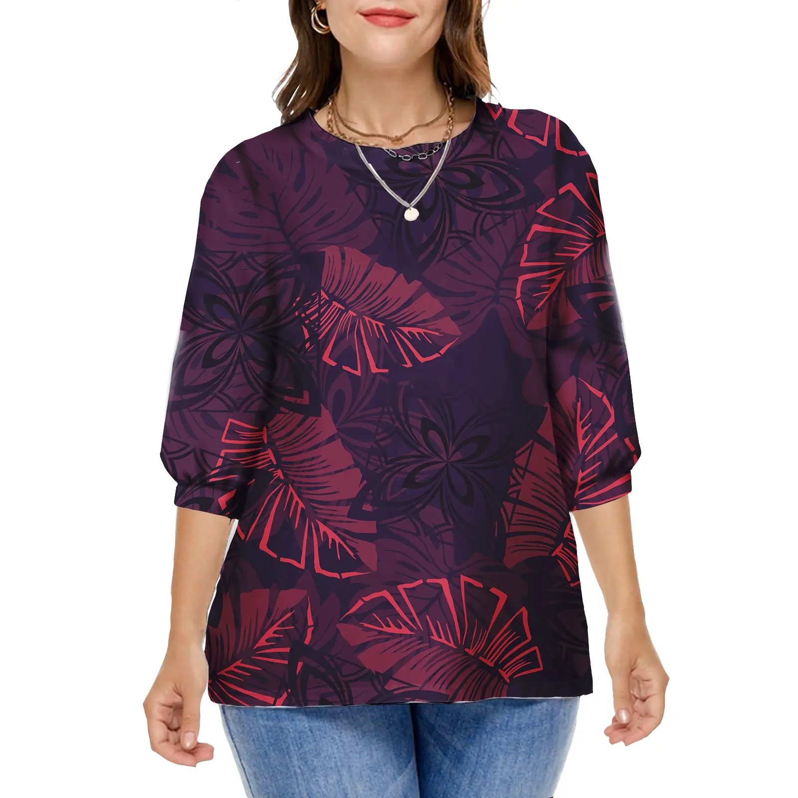 Nieuwkomers Dames Oversized Shirt Vrouwen Business Blouse Tops Polynesische Traditionele Tribale Shirts Vrouwen Dames Tops