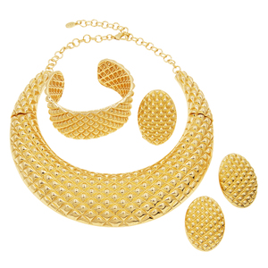Set di Gioielli Placcati Oro Italiano Zhuerrui, <span class=keywords><strong>Alta</strong></span> Qualità, Stile Brasiliano, Collana, Bracciale, Catena, Set H00541 - Product Image 5