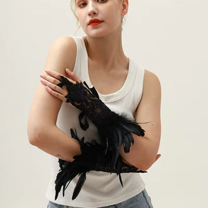 Bracelet de plumes de carnaval de haute qualité mitaines gothiques Lolita bracelet en dentelle pour Cosplay - Product Image 4