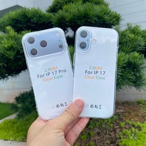 Para <span class=keywords><strong>iPhone</strong></span> 17 Funda transparente, 2,0mm Transparente Anti-Scratch A prueba de golpes Suave TPU Funda para teléfono móvil para <span class=keywords><strong>iPhone</strong></span> 16E 17 Air 17 Pro Max - Product Image 3
