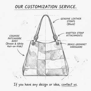 Sac fourre-tout Xinzirain personnalisé en cuir <span class=keywords><strong>de</strong></span> vachette à motifs vintage, poils <span class=keywords><strong>de</strong></span> cheval et <span class=keywords><strong>mohair</strong></span>, avec poignée en patchwork et anneaux métalliques - Product Image 2