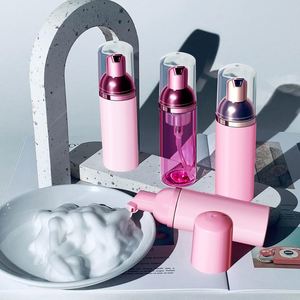 50ml 60ml Empty Facial Foaming <b>Pink</b> Plastic Lash Shampoo <b>Bottles</b> Foam Pump Screen Printing Custom Logo for Eyelash Extension - Product Image 3