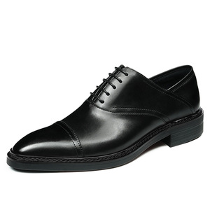 New style leather shoes - men's genuine leather business formal men's cowhide English lace-up trendy wedding shoes for men - men - Product Image 6