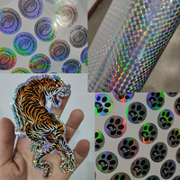 Autocollant holographique personnalisé en vinyle imperméable pour cadre photo, adhésif coloré en rouleau, impression de marque, bougie UV