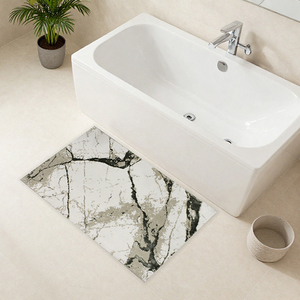 Emest Modern Abstract Marble Pattern <b>Bath</b> & Rug <b>Mat</b> Rectangle Recycled Cotton Yarn Dyed Jacquard Woven 60x100cm Made In Turkey - Product Image 1