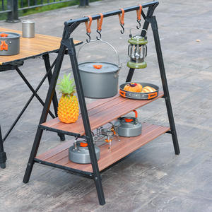 Étagère de camping en plein air, organisateur pliable multi-niveaux, support de rangement portable pour la randonnée, le pique-nique, la plage, les activités de plein air - Product Image 2