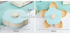 Scatola per Snack rotante vassoio per caramelle scatola per alimenti piatti per caramelle per matrimoni organizzatore per frutta secca a due piani - Product Image 6