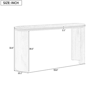 Mesa Consola Vintage de Lujo Mirod con Adornos de Cuentas, Patas Curvas Reversibles, Acabado en Chapa de Madera Sólida, Mesa de Entrada para el Pasillo - Product Image 4