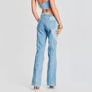 กางเกงยีนส์ดีไซน์ใหม่คุณภาพสูงสำหรับฤดูร้อน สไตล์ลำลอง เซ็กซี่ เอวต่ำ ล้างสีแบบแอซิด แต่งลายปะติด ทรงขาบาน - Product Image 4