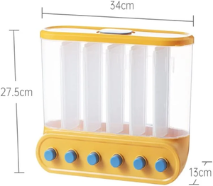 Contenedores de Cocina, Dispensador de Cereales de 6 Compartimentos, Contenedores de Almacenamiento de Cereales Sellados para Montar en la Pared, Caja para Granos, Recipiente para Alimentos - Product Image 6