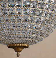 Lustre Rond Intérieur en Cristal, Lampe Suspendue de Luxe pour Villa, Hall d'Entrée, Foyer, Éclairage Décoratif Vintage de Haute Qualité