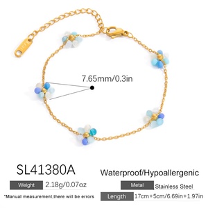 18K Gold Plated Women's Trendy Stainless Steel Bracelet Stylish Chain Link <b>Charm</b> Bracelets for Anniversary Colorful Fashionable - Product Image 6