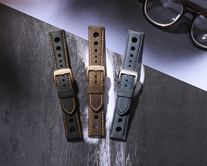 Bracelet de montre unisexe en cuir Crazy Horse au design vintage, personnalisable en gros, 22x20mm, de luxe et respirant - Pour lui et pour elle - Product Image 1