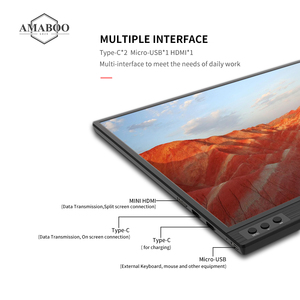 AMABOO 144Hz Hitam 10 13 15.6 Inci 1080P IPS LED 3ms Respon 300cd/m Kecerahan Teknologi Baru D-SUB <span class=keywords><strong>Monitor</strong></span> Layar Sentuh - Product Image 6