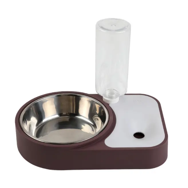 Wholesale Dog Water bottle fountain Dispenser no-spill pet waterer Stainless Steel Food Feeding bowls slow water feeder dog bowl