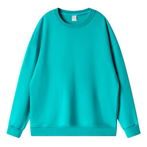 300 GSM 사용자 정의 크루넥 대형 운동복 크루넥 면 스웨터 & 후드 빈 드롭 숄더 풀오버 운동복 - Product Image 5