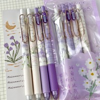 Stylo Gel Marguerite Fraîche Créatif, Fleur Promotionnelle, Papeterie Étudiante en Plastique, Pointe Noire 0,5 mm, Stylo Neutre