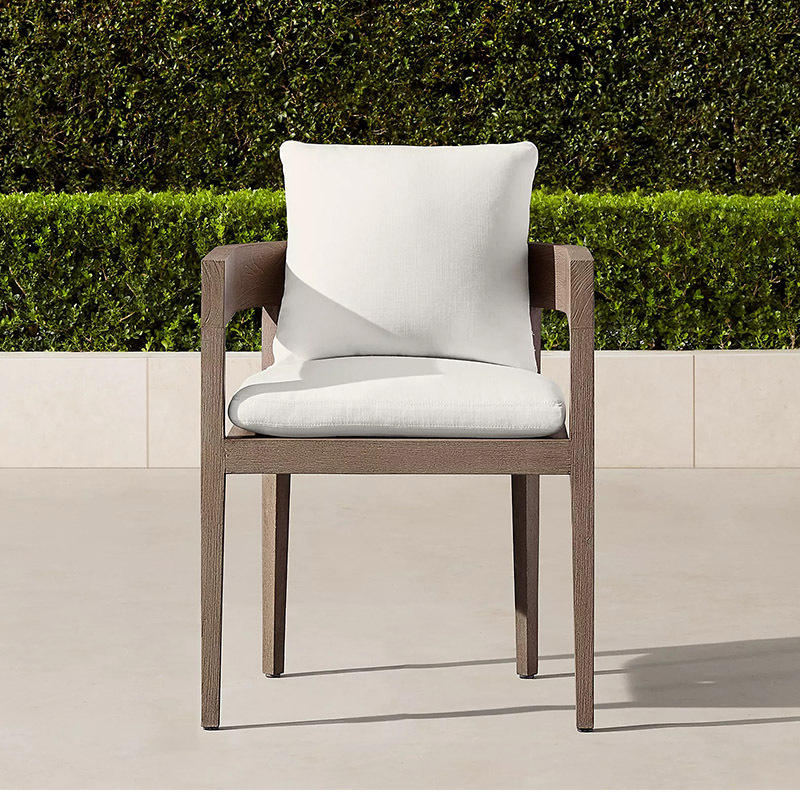 Chaise simple (alliage d'aluminium avec grain de bois)