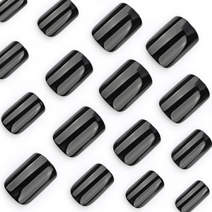 24 Pcs Classic <strong>Black</strong> Solid Color Press on <strong>Nails</strong> Artificial Fingernails Customize <strong>False</strong> <strong>Nails</strong> 3154 - Product Image 3