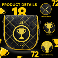 Housse de tête de mallette de golf en cuir PU avec logo brodé personnalisé, housse de tête de mallette de golf, housse de putter de golf