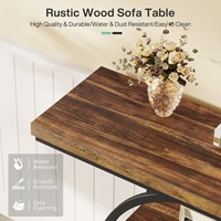 Table console Tribesigns, table d'entrée à 4 niveaux pour salon, table de couloir pour entrée, marron rustique et noir