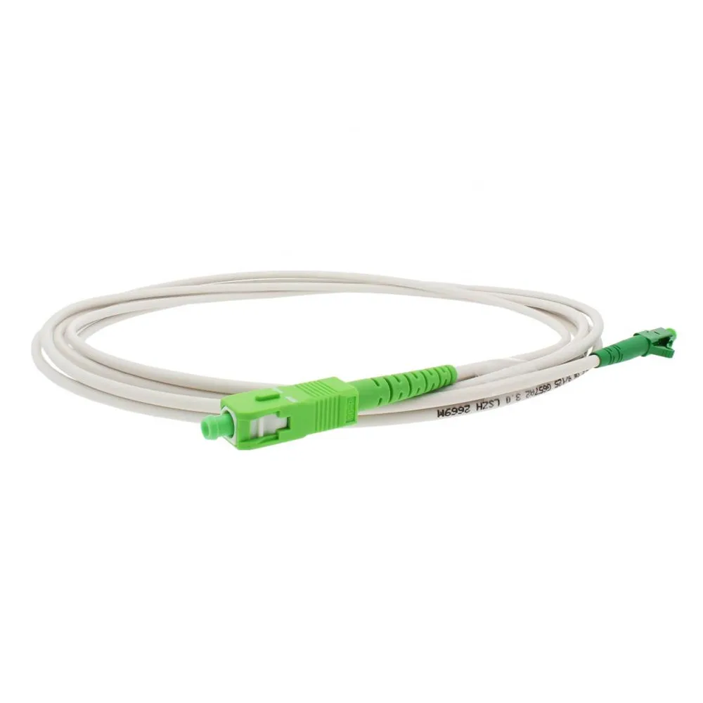 1meter 3.0MM SC APC Armored Patch Cord Single Mode Simplex White Cable G657A1 LSZH