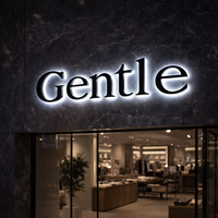 Letrero Luminoso LED para Tienda con Nombre, Letrero de Metal Personalizado con Retroiluminación para Negocios, Placa con Logotipo para Pared