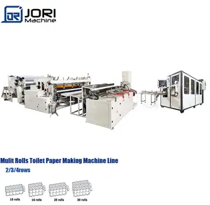 Máquina de rebobinado de papel higiénico Jumbo Roll completamente automática con sierra de cinta y línea de máquina de embalaje