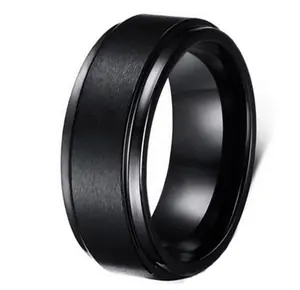 8mm/10mm Mens in carburo di tungsteno spazzolato anello della fede nuziale lucido finito Comfort Fit nero/argento/blu/oro/oro rosa