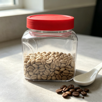 Pot de conservation en plastique PET transparent de qualité alimentaire de 305 ml, à large ouverture, hermétique, avec couvercle à vis, pour les raisins secs, les noix, les aliments secs, emballage alimentaire