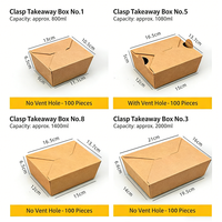 Boîtes à emporter en papier kraft jetables pour usage commercial - Emballages alimentaires pour poulet frit coréen et en-cas frits