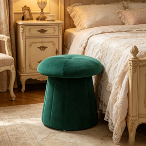 CARLFORD Modern <strong>Pink</strong> Velvet Pouf Ottoman <strong>Stool</strong> Cute Foot Storage <strong>Stool</strong> for Living Room Big Velvet Pouffe for Apartment Use - Product Image 4