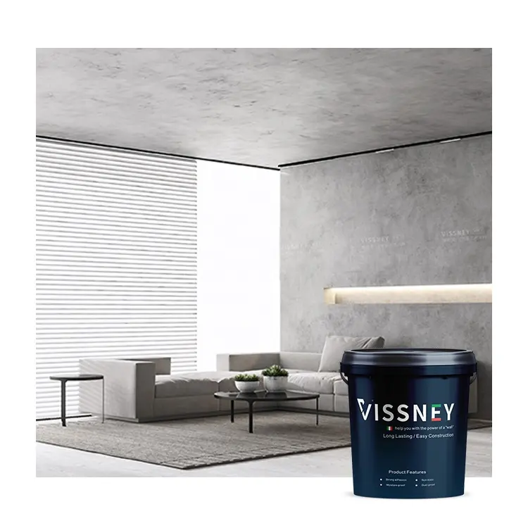 Vissney Interior Decor Cement Plaster Wall Finish Paint With Customized Colors