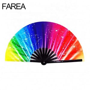 FAREA Abanicos Plegables de Bambú Personalizados Grandes con Luz Neón, Sensibles a Luz UV, con 12 Estilos y Técnicas de Pintura DIY - Product Image 4
