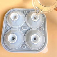 Moule à glaçons en silicone écologique pour whisky, 4 cavités, moule à glace en forme de diamant DIY, grille à glace réutilisable, moule à glaçons