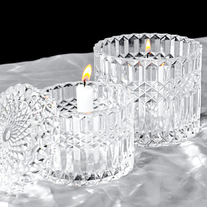 Latest Glass Candle Holder Jar with Lid Wholesale Heat Resistant <strong>Large</strong> Tealight Cup Wedding Decor Windproof Glass <strong>Candlestick</strong> - Product Image 3