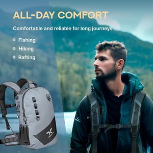 Sac à dos de pêche gratuit - Sac de pêche imperméable de 43 L avec porte-cannes et 3 boîtes à accessoires - Rangement pour matériel de pêche - Product Image 6