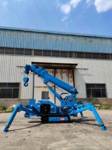 Kualitas tinggi 1Ton hidrolik Mini Spider Crane kendali jarak jauh Crawler Crane multifungsi Articulated Boom Lift Crane - Product Image 5