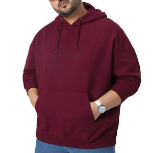 Sudadera con Capucha Lisa al por Mayor, Personalizable, Estilo Urbano, Oversize, Básica, de Algodón Mezclado, para Hombre, Cálida, de Invierno, Tallas Grandes - Product Image 1