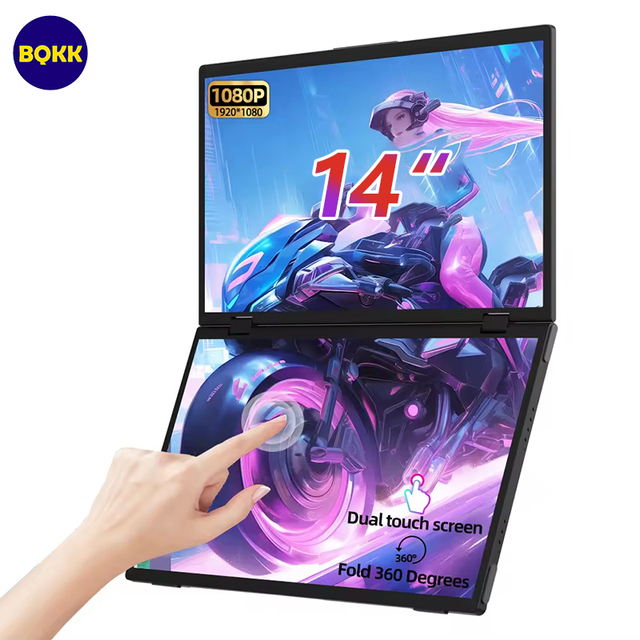 OEM 14 Inch 1080P 8bit 1080P 8bit Extended Car Lcd Screen Led Display Dual Screen Portable Monitor