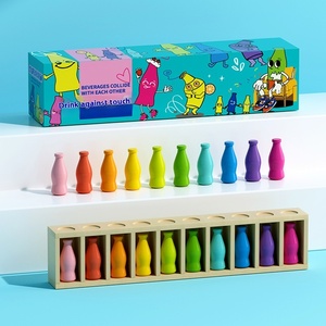 Enfants en bois coloriage jouets pensée logique mémoire formation éducation précoce <span class=keywords><strong>jeu</strong></span> paire tissu <span class=keywords><strong>bouteille</strong></span> boisson pour enfants garçons filles - Product Image 1