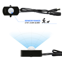 Détecteur de mouvement PIR ESann à LED, DC12V-24V, avec une charge maximale de 72W et une garantie de 2 ans, en noir