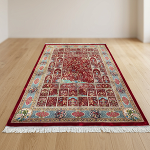Tapis de luxe fait main en soie, style persan, noué à la main, tapis design antidérapant pour chambre, salon, hôtel - Product Image 5