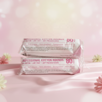 Tampons en coton écologiques professionnels 60 mm, 3 couches, sans peluches, double face, en spunlace, bords pressés, très absorbants (80